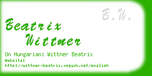 beatrix wittner business card